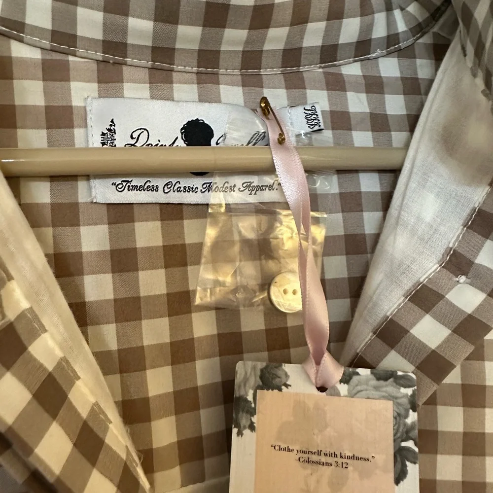 Dainty Jewells Brown Gingham Dress - Picture 2 of 3